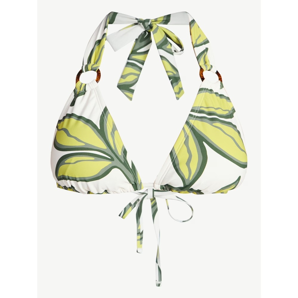 Time‎ and Tru Women's Triangle Bikini Top with Rings Size Large 12-14 BRAND NEW